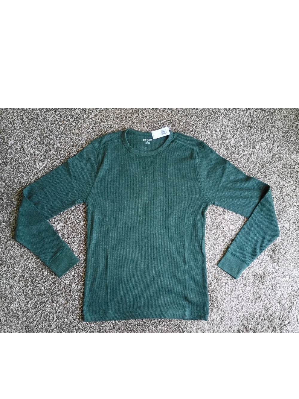 NWT Old Navy Mens Size S Waffle Knit Long Sleeve Thermal Layer Green
